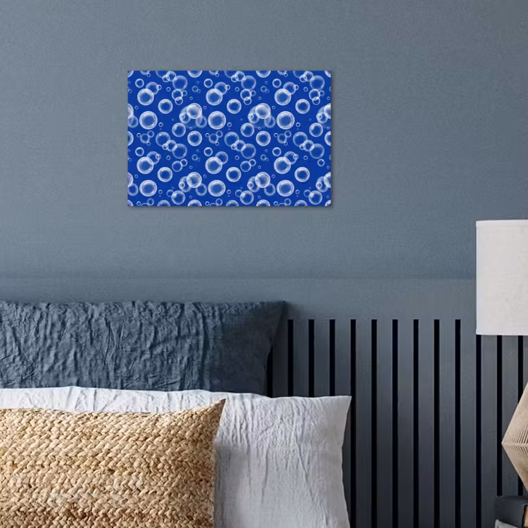Bubbels - Patroon - Blauw poster papier klein -sfeer2