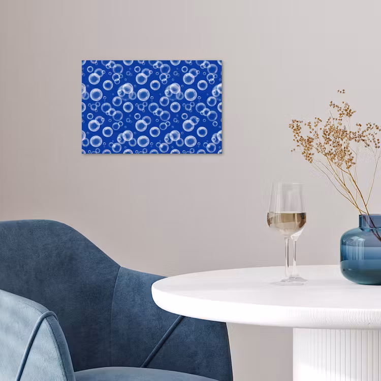 Bubbels - Patroon - Blauw poster papier klein -sfeer3
