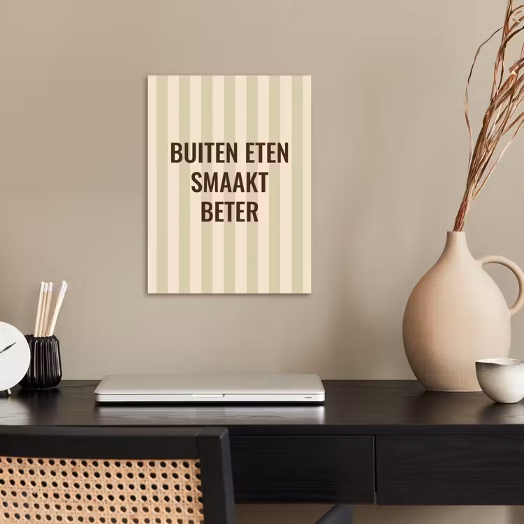 Buiten - Quote - Strepen - Zomer poster papier klein -sfeer1