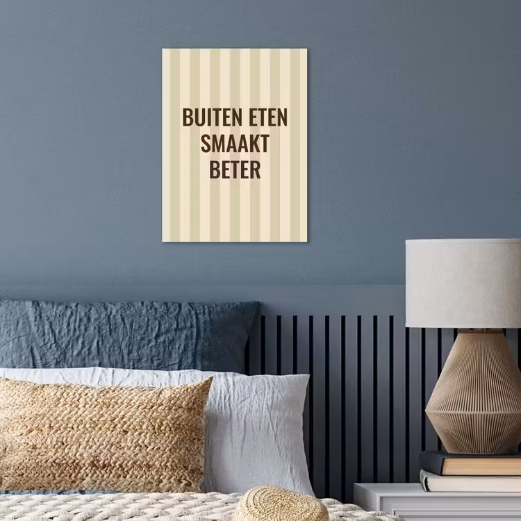 Buiten - Quote - Strepen - Zomer poster papier klein -sfeer2