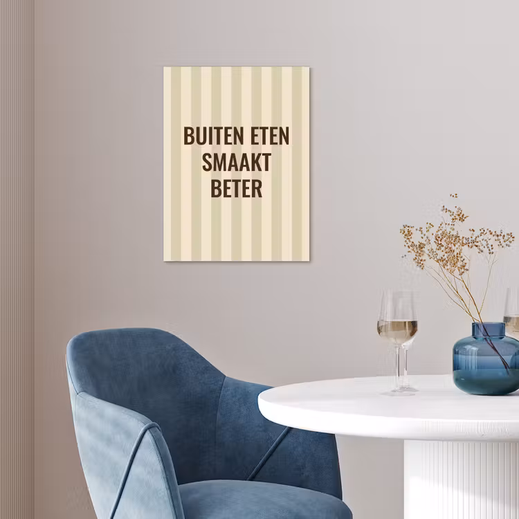 Buiten - Quote - Strepen - Zomer poster papier klein -sfeer3