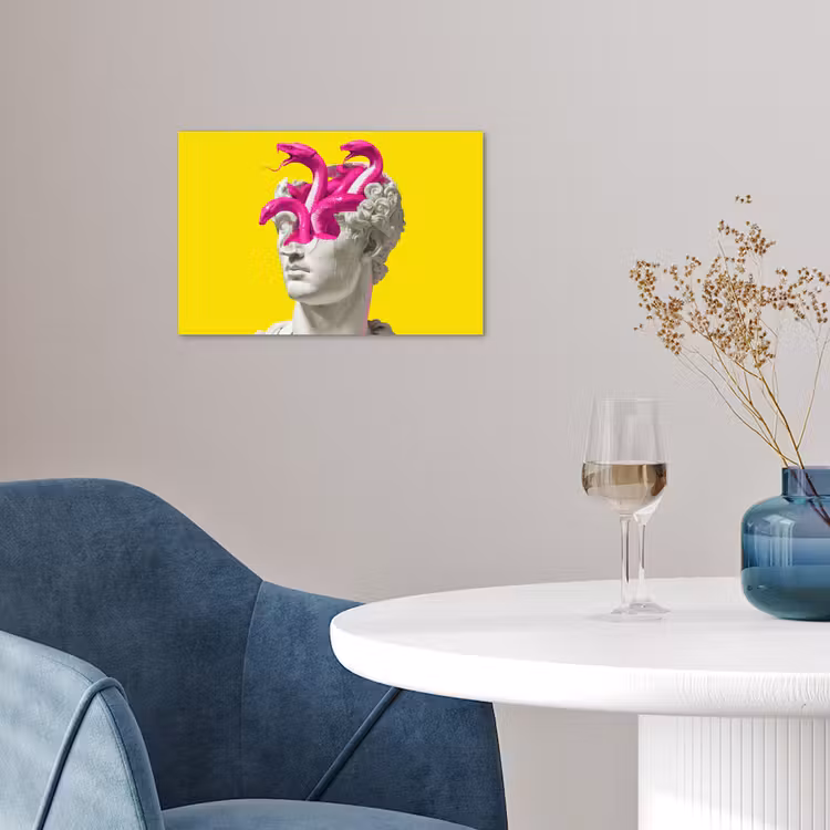 Buste - Slangen - Geel poster papier klein -sfeer3