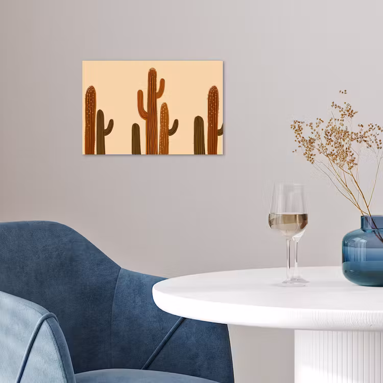 Cactus - Woestijn - Zand - Bruin poster papier klein -sfeer3