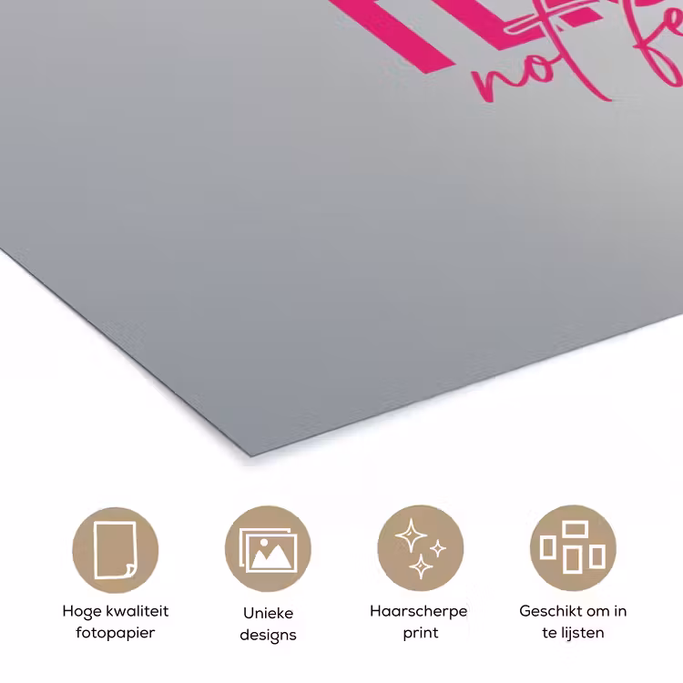 Catch flights not feelings - Vliegtuig - Roze poster papier klein -closeup_NL