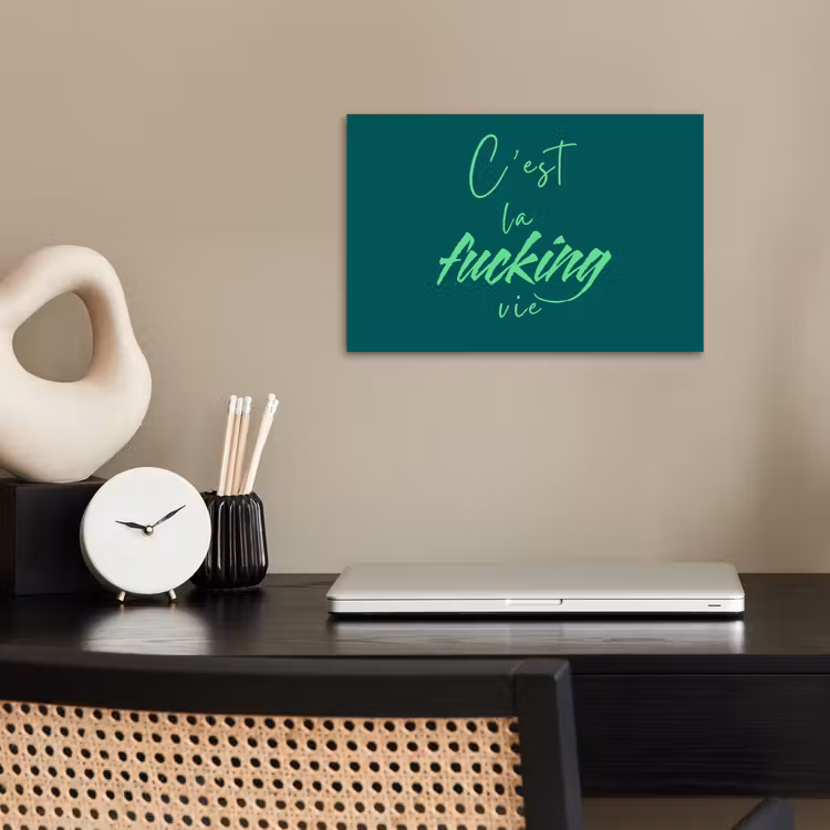 c'est la fucking vie - Groen - Handgeschreven poster papier klein -sfeer1