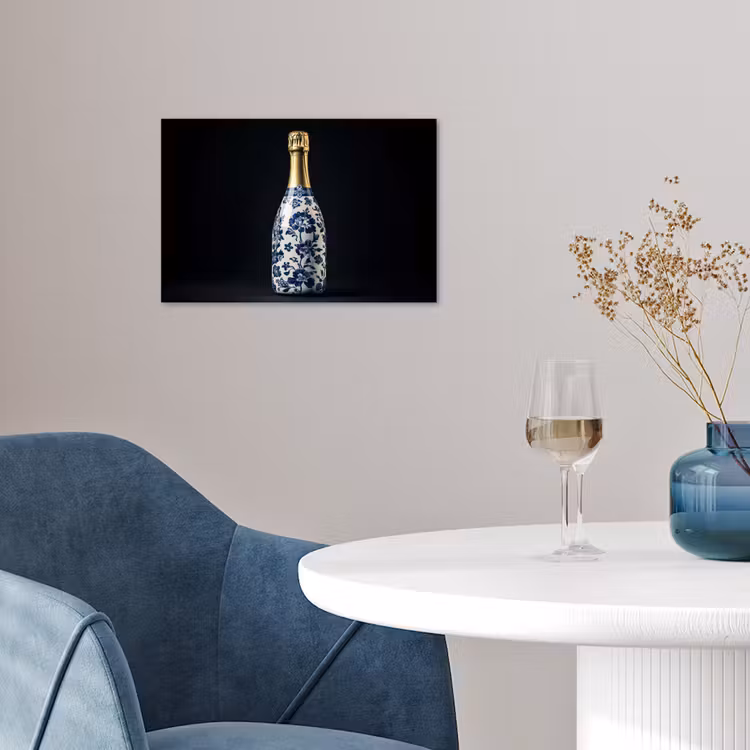 Champagne - Bloemen - Goud - Chique poster papier klein -sfeer3