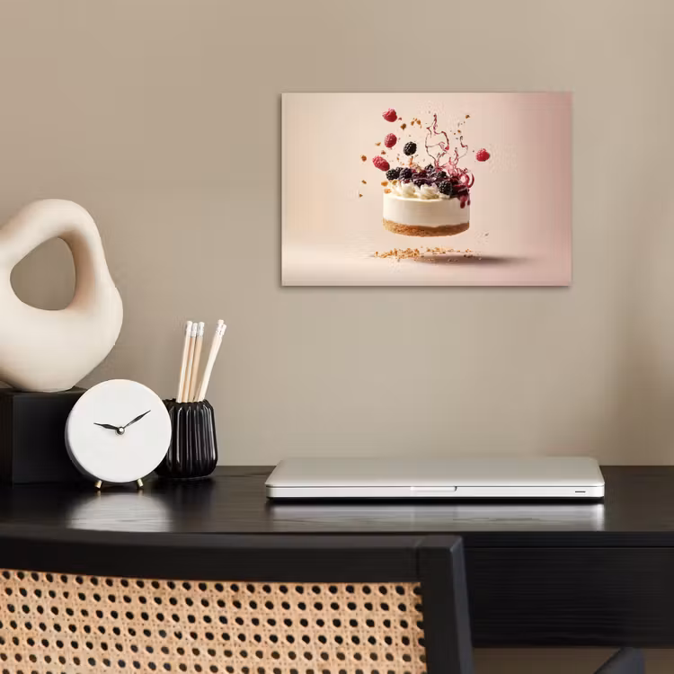 Cheesecake - Eten - Roze - Taart poster papier klein -sfeer1