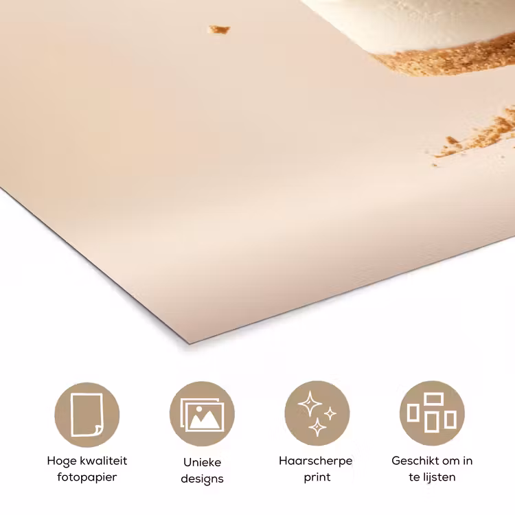 Cheesecake - Eten - Roze - Taart poster papier klein -closeup_NL
