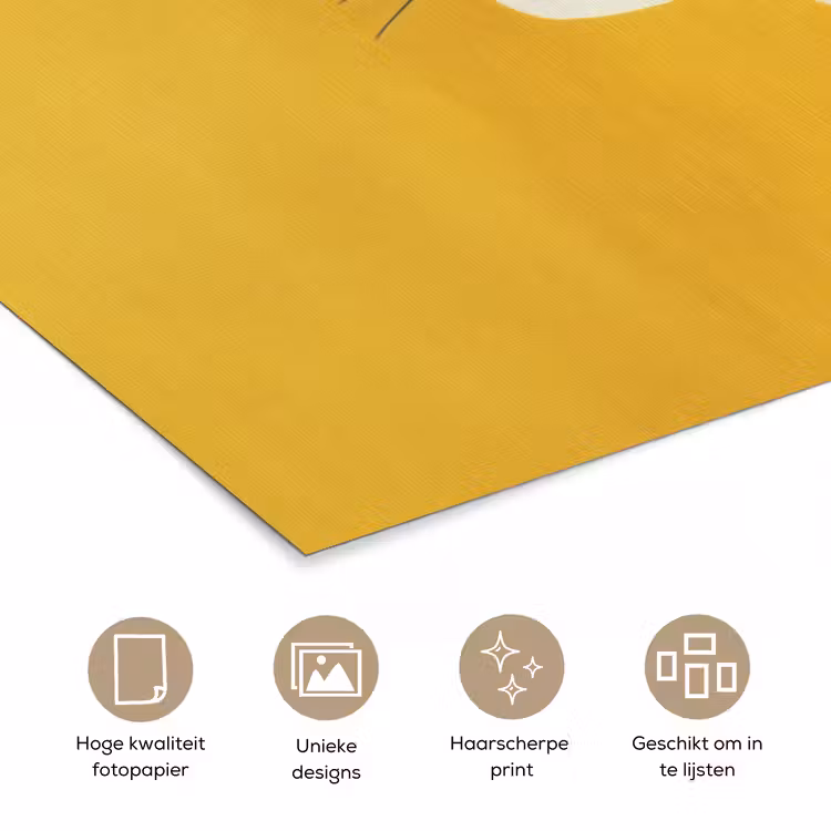 Cheetah - Illustratie - Geel poster papier klein -closeup_NL