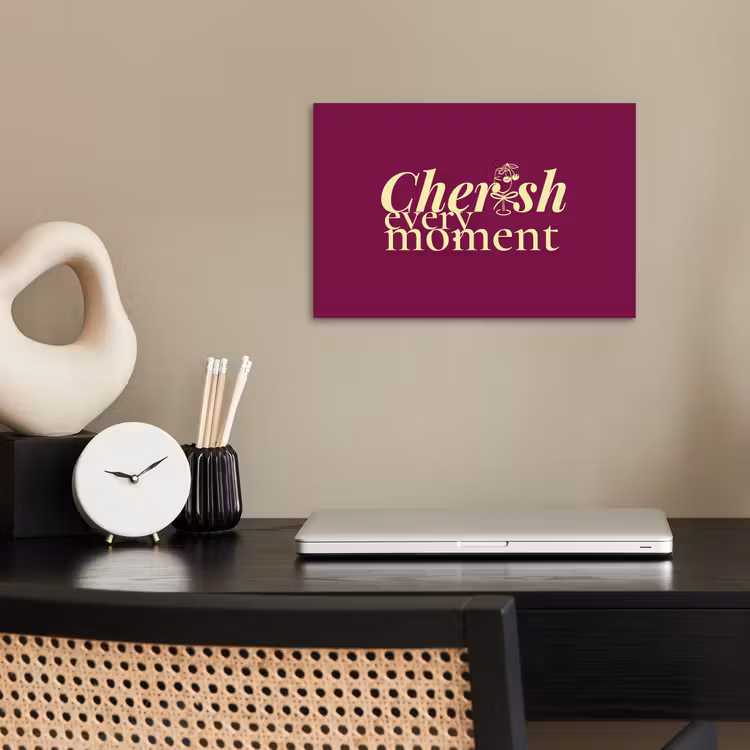 Cherish every moment - Cocktailglas - Bordeaux poster papier klein -sfeer1