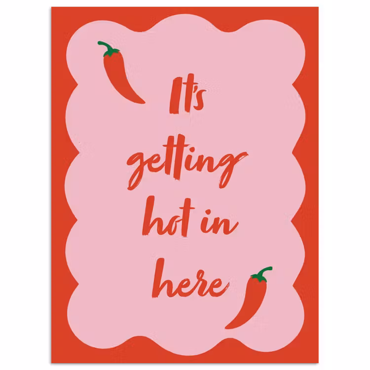 Chilipeper - Red - Hot - Quotes poster papier klein -3d
