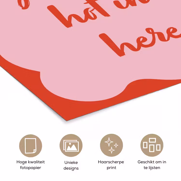Chilipeper - Red - Hot - Quotes poster papier klein -closeup_NL