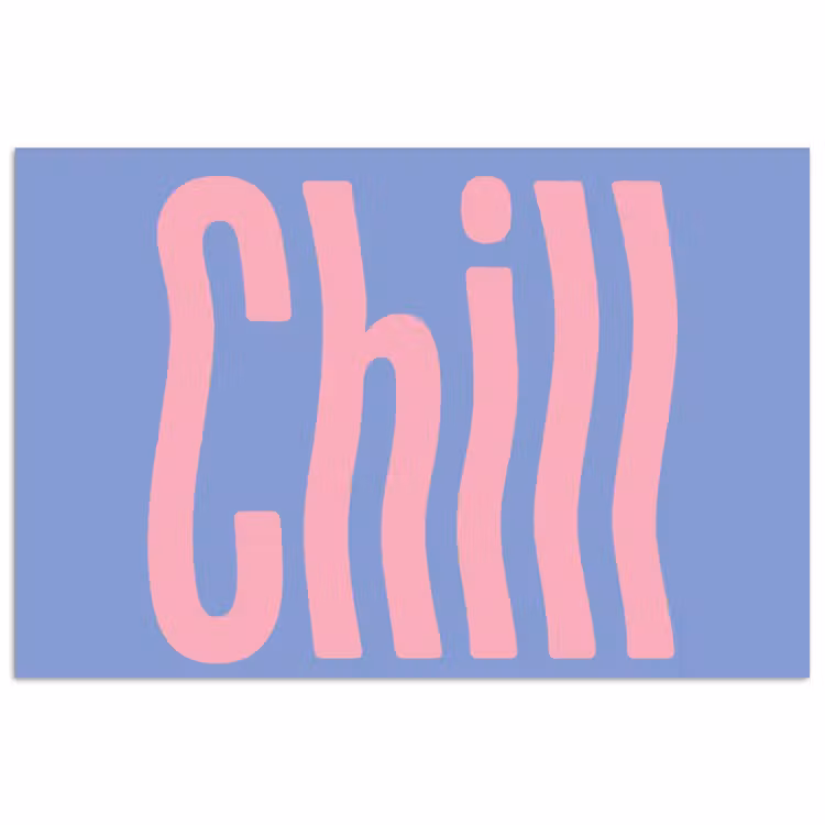 Chill - Roze - Blauw - Golvend poster papier klein -3d
