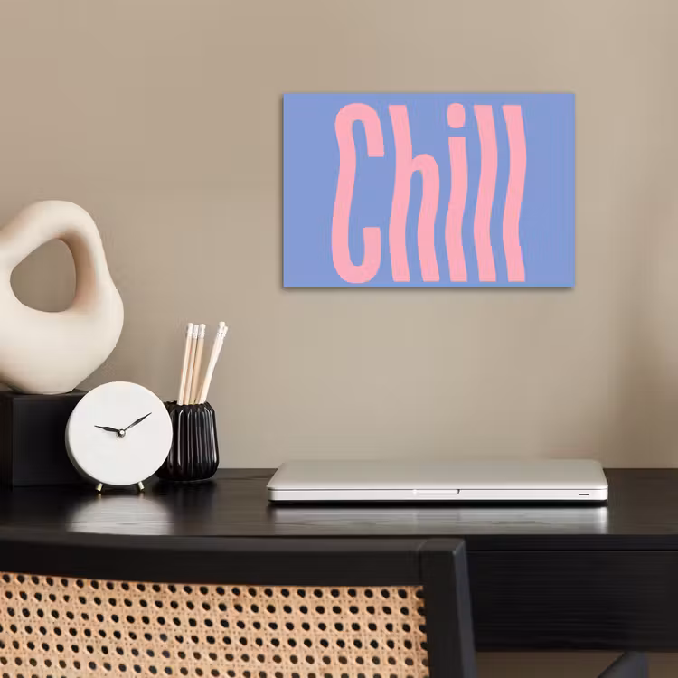 Chill - Roze - Blauw - Golvend poster papier klein -sfeer1