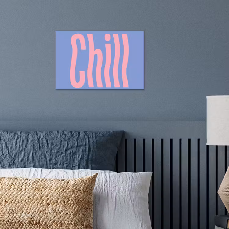 Chill - Roze - Blauw - Golvend poster papier klein -sfeer2