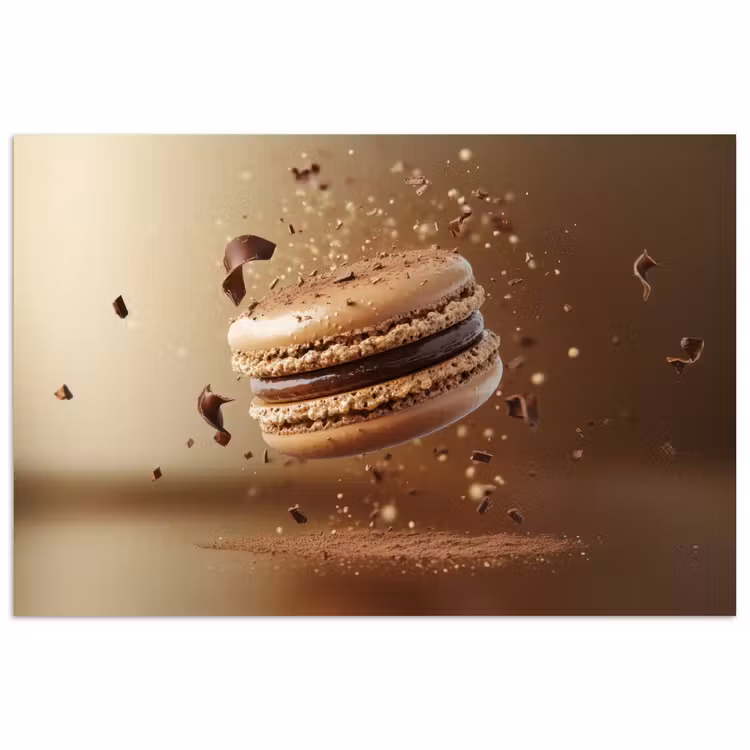 Chocolade - Macarons - Eten - Snoep poster papier klein -3d