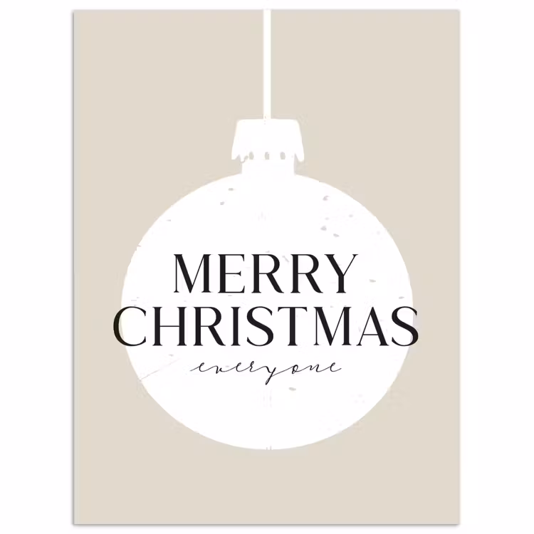 Christmas - Kerstballen - Japandi - Witte kerstballen poster papier klein -3d