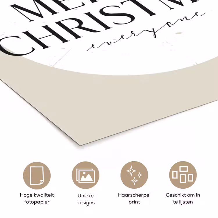 Christmas - Kerstballen - Japandi - Witte kerstballen poster papier klein -closeup_NL