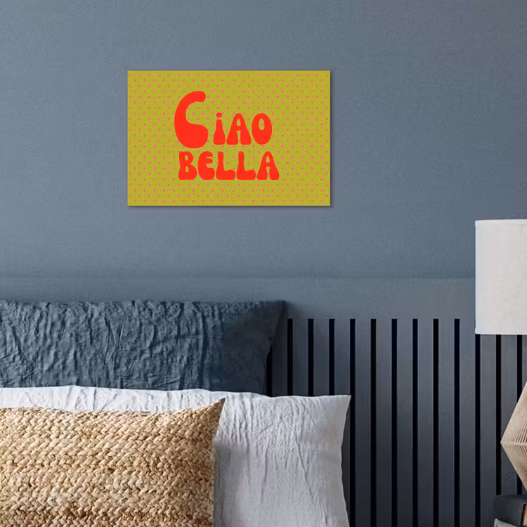 Ciao bella - Rood - Groen - Stippen poster papier klein -sfeer2