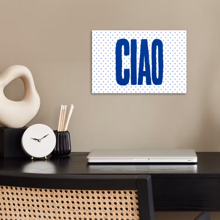 Ciao - Blauw - Stippen poster papier klein -sfeer1