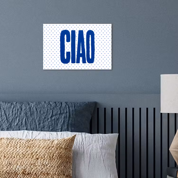 Ciao - Blauw - Stippen poster papier klein -sfeer2