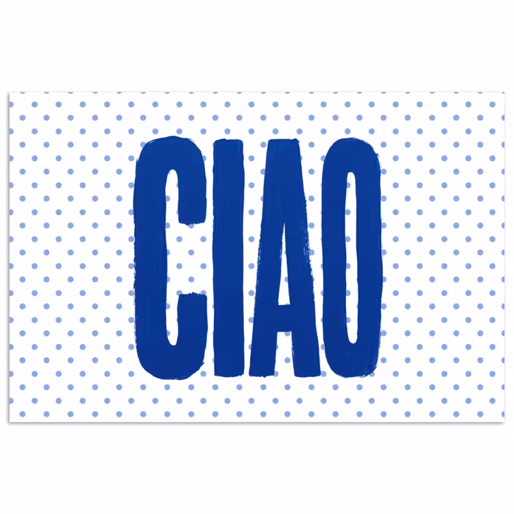 Ciao - Stippen - Roze - Wit poster papier klein -3d