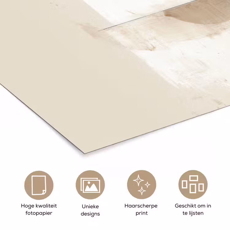 Cirkel - Compositie - Diepte - Beige poster papier klein -closeup_NL