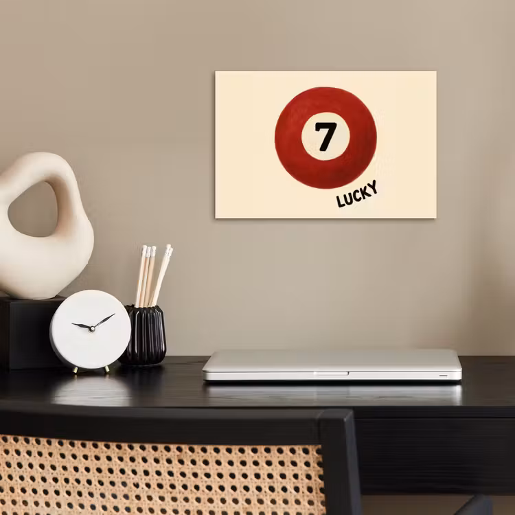 Cirkel - Zeven - Lucky - Rood poster papier klein -sfeer1