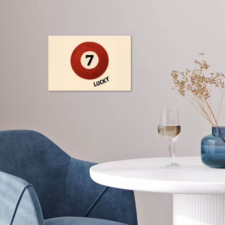 Cirkel - Zeven - Lucky - Rood poster papier klein -sfeer3