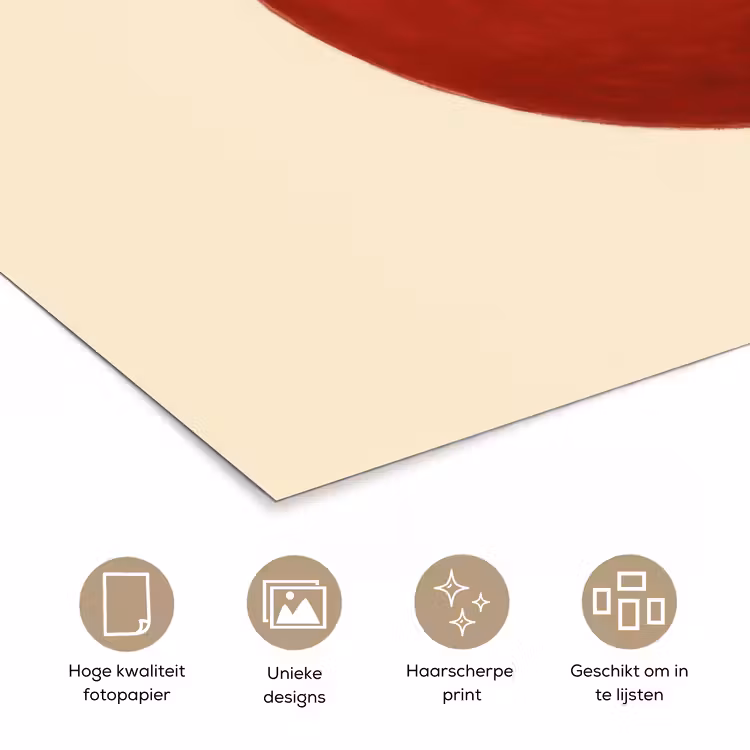 Cirkel - Zeven - Lucky - Rood poster papier klein -closeup_NL