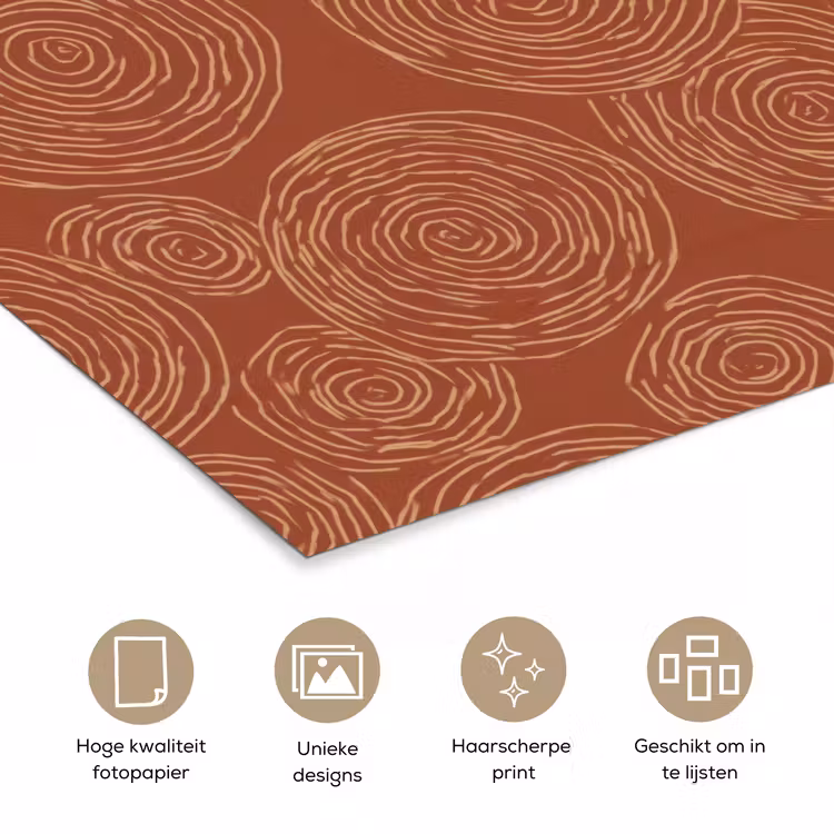 Cirkels - Abstract - Artistiek - Terracotta poster papier klein 62 -closeup_NL