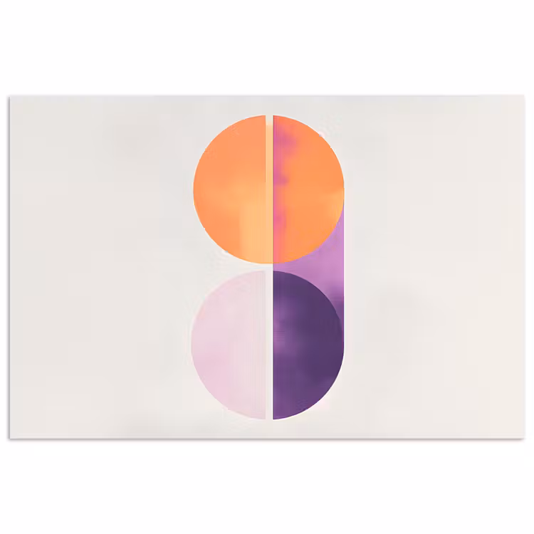 Cirkels - Abstract - Paars poster papier klein -3d