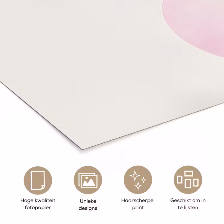 Cirkels - Abstract - Paars poster papier klein -closeup_NL