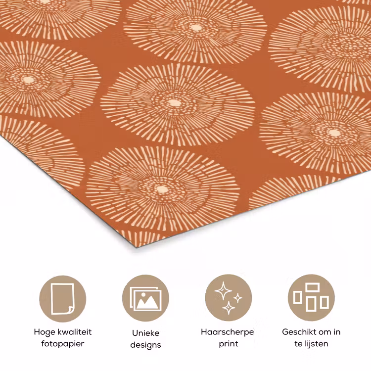 Cirkels - Grafisch - Patroon - Terracotta poster papier klein 62 -closeup_NL