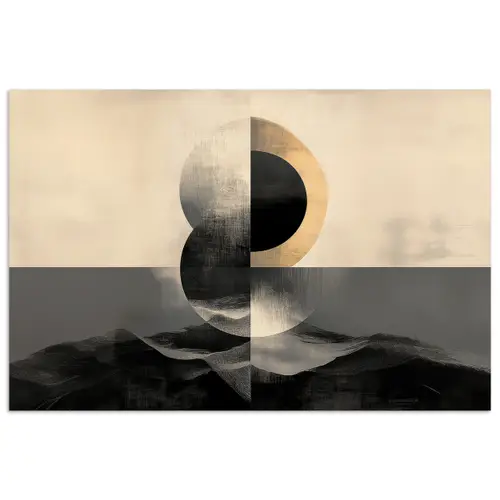 Cirkels - Schaduw - Abstract poster papier klein -3d