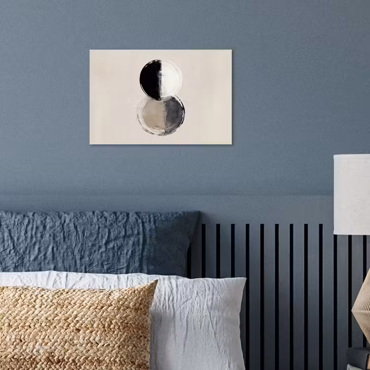Cirkels - Strepen - Minimalistisch - Zwart poster papier klein -sfeer2