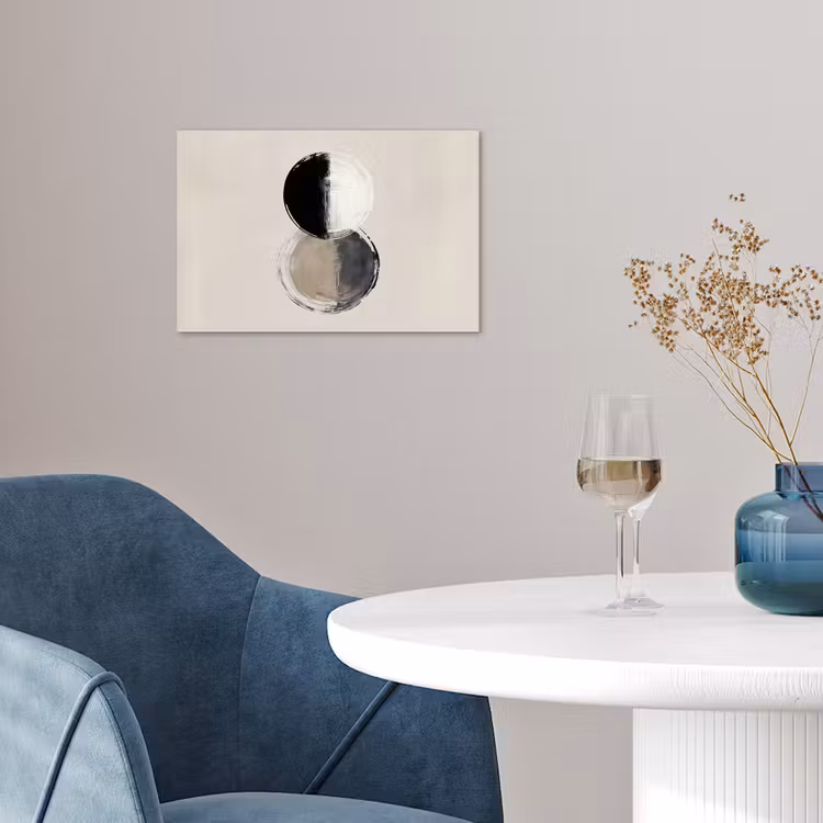 Cirkels - Strepen - Minimalistisch - Zwart poster papier klein -sfeer3