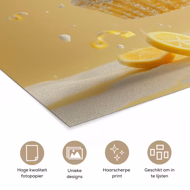 Citroen - Taart - Eten - Geel poster papier klein -closeup_NL