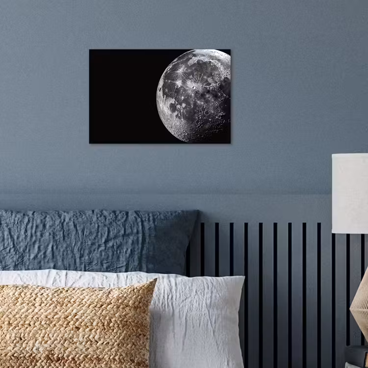 Close-up - Maan - Wit - Textuur poster papier klein -sfeer2