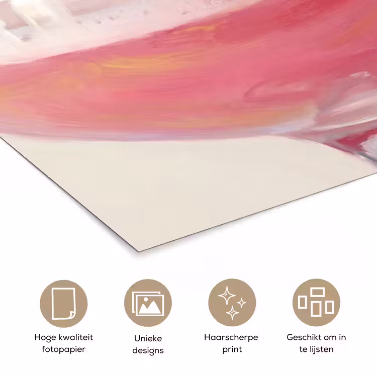 Cocktail - Framboos - Drank - Modern - Roze poster papier klein -closeup_NL