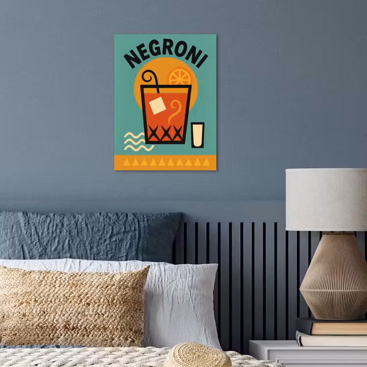 Cocktail - Negroni - Art - Sinaasappel poster papier klein -sfeer2