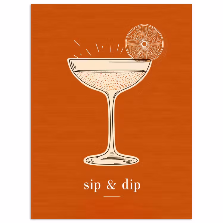 Cocktail - Oranje - Zomer - Quote poster papier klein -3d