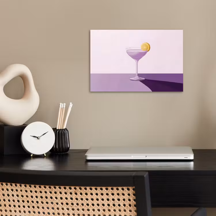 Cocktail - Paars - Minimalistisch - Citroen poster papier klein -sfeer1