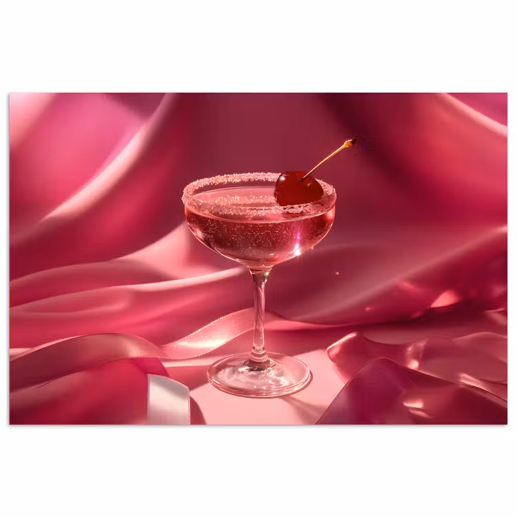Cocktail - Pink - Luxe poster papier klein -3d