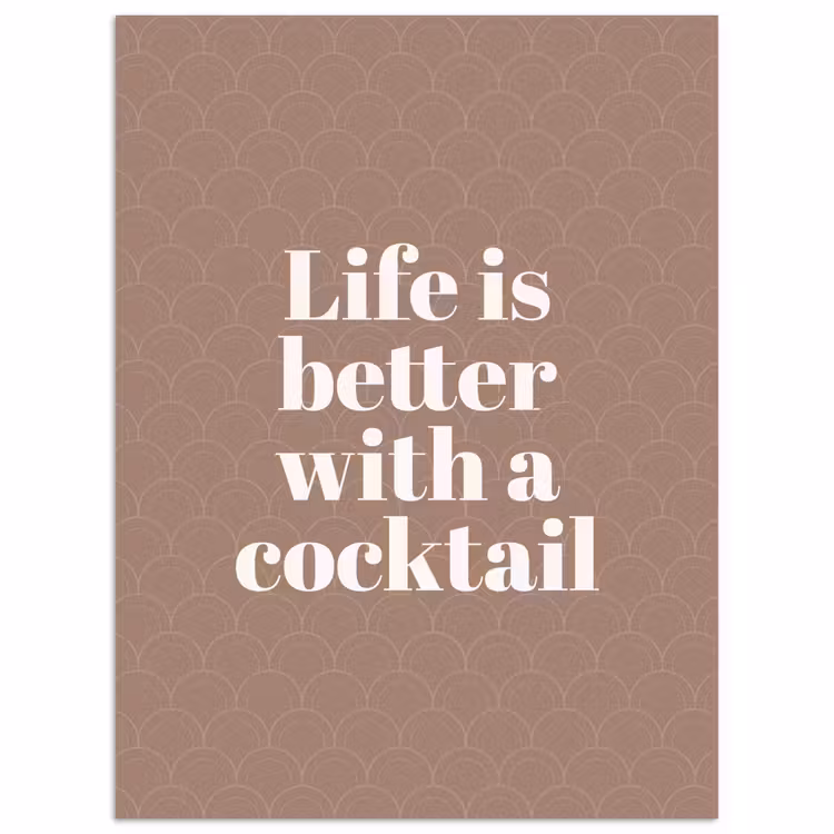 Cocktail - Tekst - Patroon - Wit poster papier klein -3d