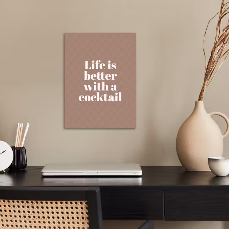 Cocktail - Tekst - Patroon - Wit poster papier klein -sfeer1