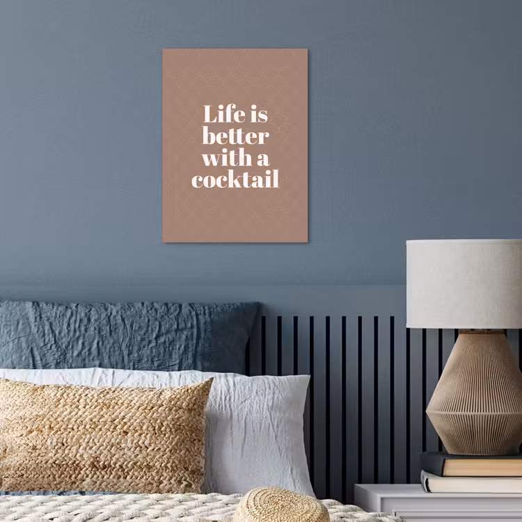 Cocktail - Tekst - Patroon - Wit poster papier klein -sfeer2