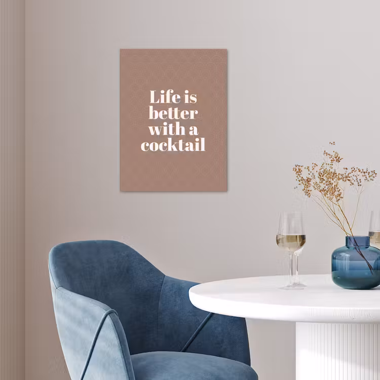 Cocktail - Tekst - Patroon - Wit poster papier klein -sfeer3