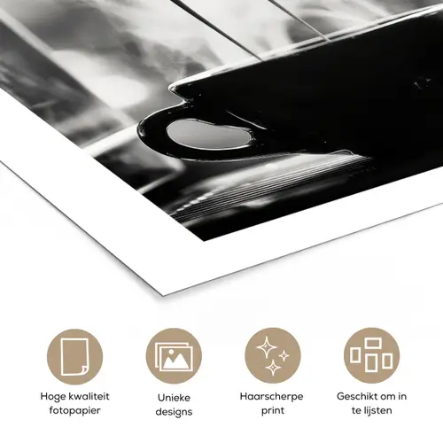 Coffee - Espresso - Koffiemachine - Kop poster papier klein -closeup_NL
