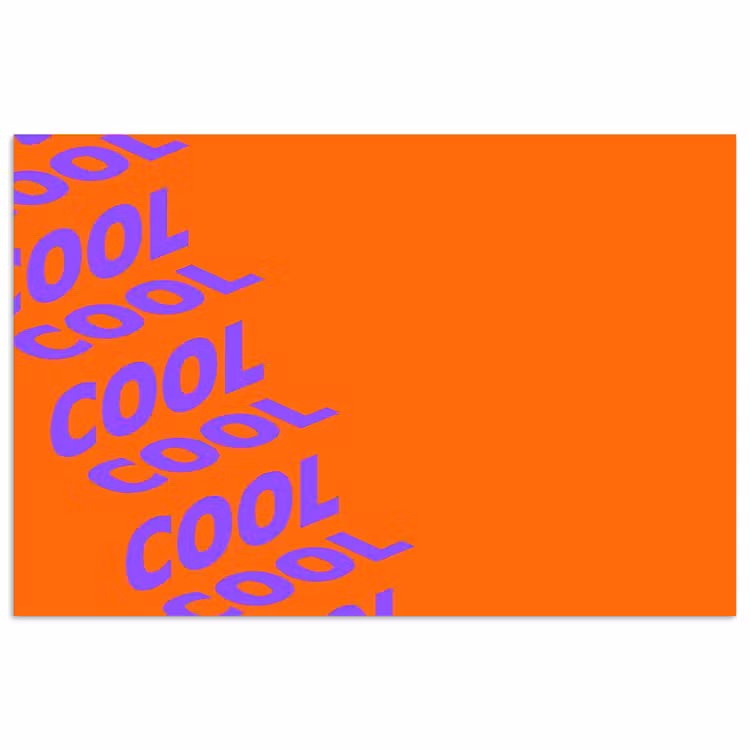 Cool - Paars - Oranje poster papier klein -3d